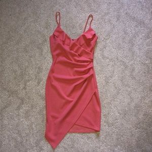 Windsor - Salmon Asymmetrical Bodycon Dress